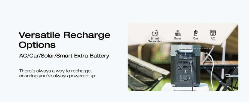 EF ECOFLOW Solar Generators, DELTA 2 Portable Power Station with 2PCS 100W 12V Solar Panels, 1024Wh LFP Battery, Fast Charging, Power Station for Home Backup, Camping&RVs