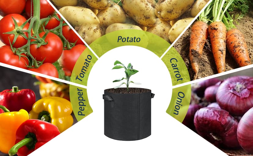 12-Pack 3 Gallon Grow Bags, Heavy Duty Aeration Fabric Pots with Sturdy Handles, Thickened Fabric Pots for Plants