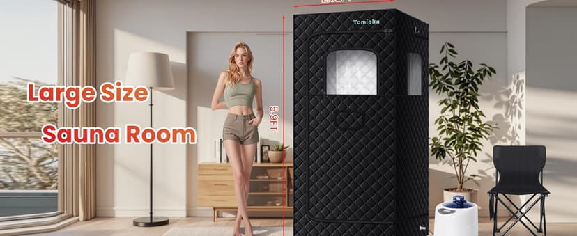 Sauna Box, Portable Steam Sauna for Body Relaxation, Portable Sauna for Home, Personal SPA Steam Sauna with 3L /1500W Steamer, 9 Levels Temp Control, Full Body Sauna Tent for Spa,Indoor,Outdoor