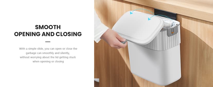 ELPHECO Hanging Trash Can with Lid 2.5 Gallon Kitchen Compost Bin for Under Sink, Plastic Wall-Mounted Garbage Can, Small Kitchen Trash Bin, Small Trash Can with Lid for Cupboard Countertop