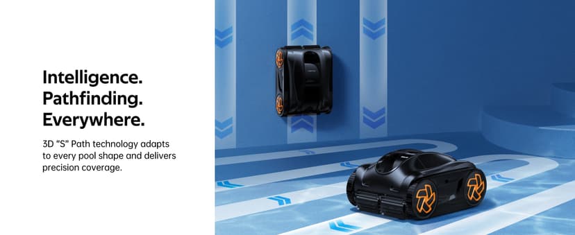 Pool Cleaner K60, 6H Runtime Cordless Robotic Pool Vacuum, Touch Screen, Smart Navigation, Cleans Floor, Walls, Waterline, Ideal for Above & In-Ground Pools, Self-Parking