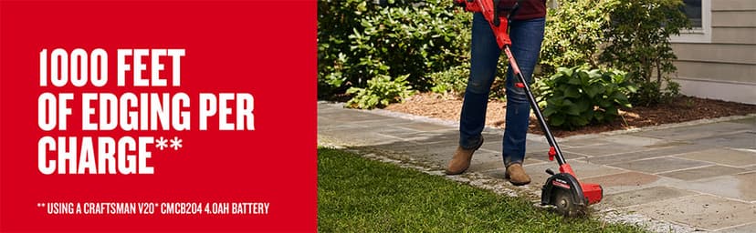 CRAFTSMAN 20V MAX Edger Lawn Tool, Cordless Lawn Edger with Battery & Charger Included (CMCED400D1)