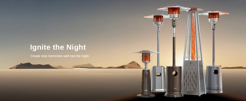 EAST OAK Pyramid Patio Heater, 48,000 BTU Outdoor Patio Heater All Stainless Steel, Quartz Glass Tube Propane Heater, Triple Protection System, With Wheels, Outdoor Heater for Commercial & Residential