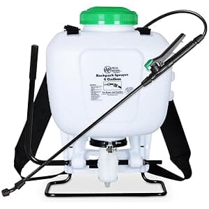 REALWORK 4-Gallon Backpack Sprayer with Padded Shoulder Strap for Pests & Weeds, Watering Garden, and Spraying Plants, in Translucent White