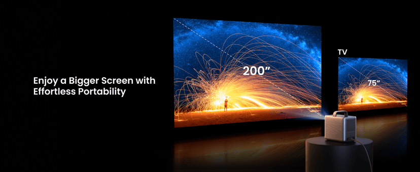 NEBULA Cosmos 4K SE Smart Projector, 4K High-Brightness with Dolby Vision, 200" Screen, 1,800 ANSI Lumens, HybridBeam, Enhanced Image Quality, Google TV, Portable, for Gaming, Home, and Office Use