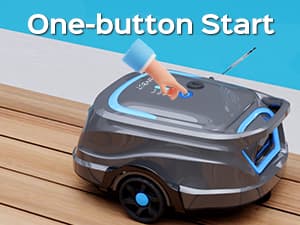WYBOT A1 Cordless Robotic Pool Cleaner, Automatic Pool Vacuum with 120 Mins, Double Filters, LED Indicator, Fast Charging, Ideal for Above Ground & In-ground Flat Pools - Blue & Grey