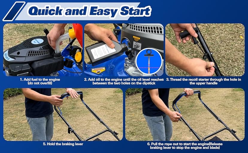 BILT HARD 21 Inch Self Propelled Lawn Mower, 3-in-1 Gas Lawnmower with 201cc 4-Cycle Engine, Bagging, Mulching and Side Discharge, Adjustable 8-Positions Cutting Height, Easy Start