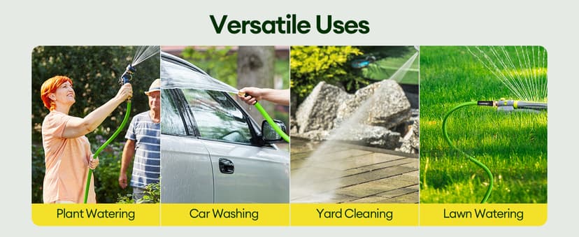 25 ft Garden Hose, 5/8 in ID, Heavy-Duty, Leakproof, Kink-Resistant Water Hose with Swivel Brass Fittings, 600 PSI Burst Rating, Ideal for Car Wash & Lawn Watering