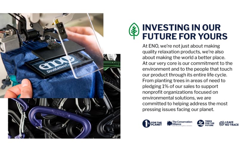 ENO TravelNest Hammock & Straps Combo - Portable Hiking and Camping Hammock with Straps Included - Travel Hammock for Camping, Hiking, Backpacking, a Festival, or The Beach - Marine