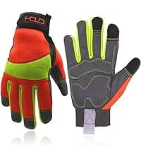 HANDLANDY Work Gloves for Men & Women, Utility Mechanic Working Gloves Touch Screen, Flexible Yard Work Gloves