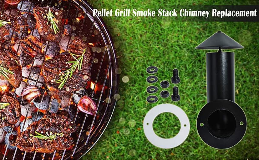 ๐๐๐๐ ๐๐ฝ๐๐๐๐
๐๐
 Pellet Grill Smoke Stack Chimney Replacement for Pit Boss Traeger Camp Chef, Replacement Stack Smoker Kits with Umbrella, Gasket, Screw, Locking Washer & Washer