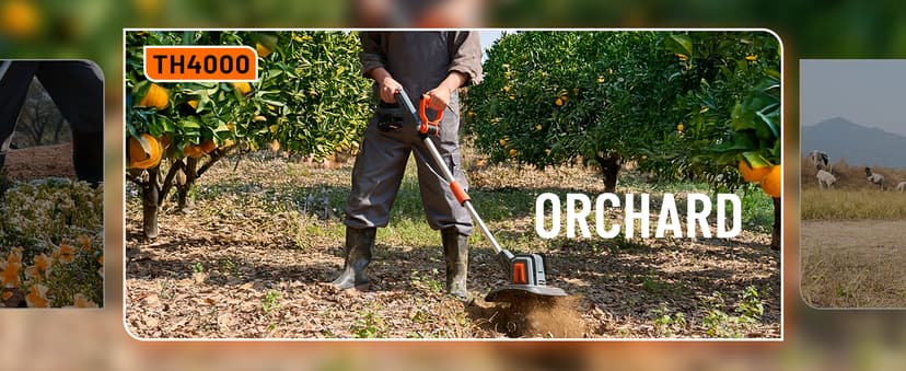 Cordless Tiller for Gardening 360 RPM Rototiller TH4000 Cultivator TaskStar Electric Garden Tiller Battery Powered Total 4000mAh,48 Heavy-Duty Steel Tines for Smooth Ground Breaking,Tending,Composting