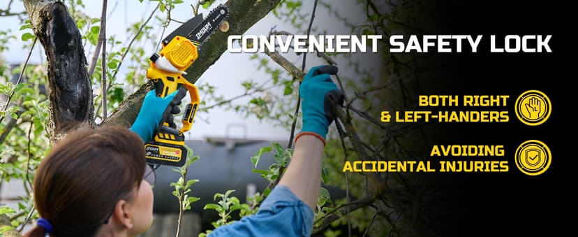Mini Chainsaw Cordless 6 Inch, 32FT/S Fast Powerful Cutting, Brushless Electric Handheld Chain Saw with 3.0Ah Battery Powered, Auto Oiler, Lightweight, Sharp for Tree Trimming Pruning(Upgrade Version)