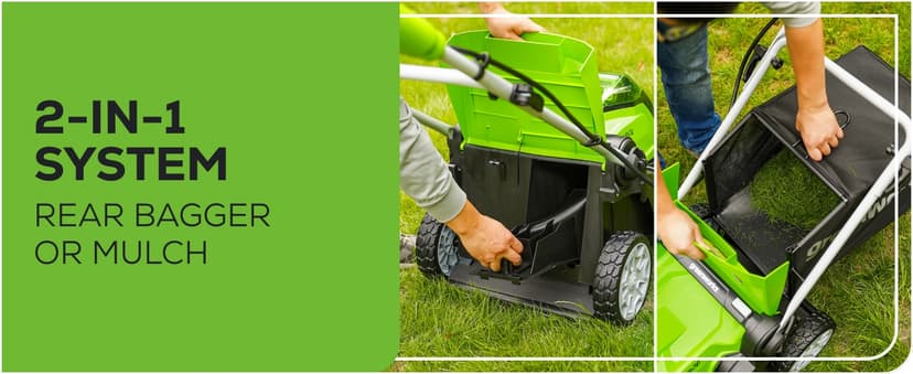 Greenworks 40V 17" Cordless (Push) Lawn Mower (75+ Compatible Tools), 4.0Ah Battery and Charger Included