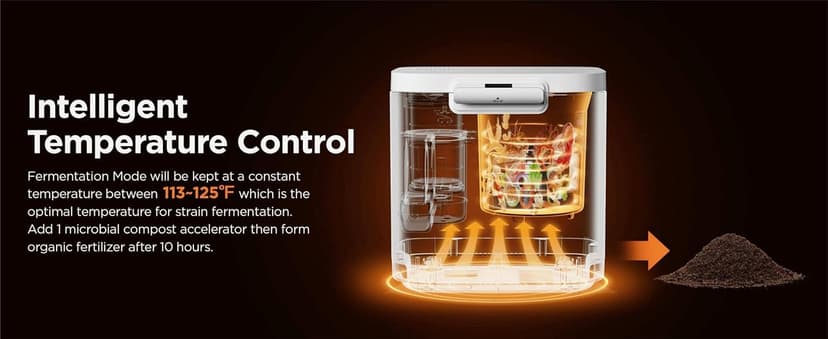 4L Electric Composter for Kitchen, Smart Compost Bin Outdoor/Indoor, Odorless/Auto-Cleaning/ 3 Modes/Intelligent LED Display, Turn Food Waste to Fertilizer for Garden, Food Waste Compost Machine