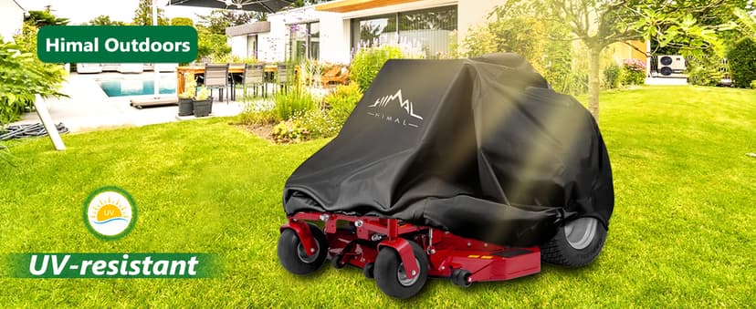 Himal Outdoors Zero-Turn Mower Protector, Heavy Duty 600D Polyester Oxford, UV Protection Universal Fit with Drawstring & Cover Storage Bag, Tractor Cover Up to 60" Decks