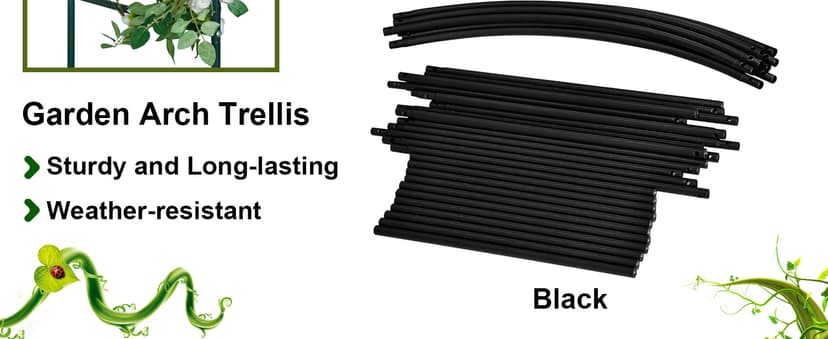 Metal Pergola Arbor, Outdoor Flower Garden Arch Trellis, Steel Garden Arbor for Climbing Plants, Wedding Decoration, 7'8" H x 4'5" W