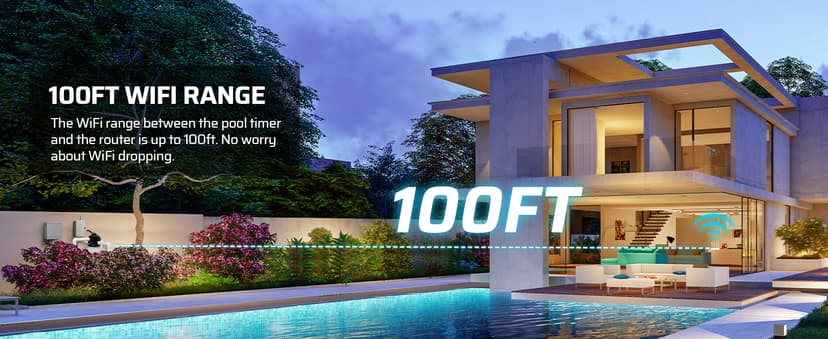 DEWENWILS Pool Pump Timer, Outdoor Smart WiFi Box, Heavy Duty 40A 240VAC 3HP Wireless Controller Timer for Pool, Water Heater, Compatible with Smart Phone, Alexa, Google Assistant, ETL Listed