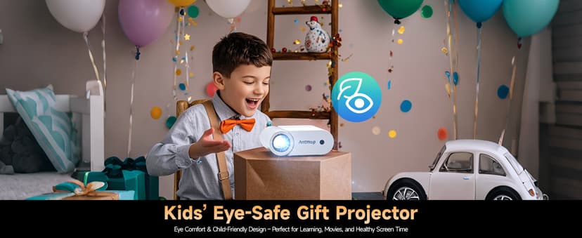 Outdoor Projector With WiFi and Bluetooth, 1080P Movie Projectors for Phone, Home Theater Projector for Bedroom, 200” Screen Wireless WiFi Projector with 3W Speaker for iPhone/HDMI/USB/TV Stick