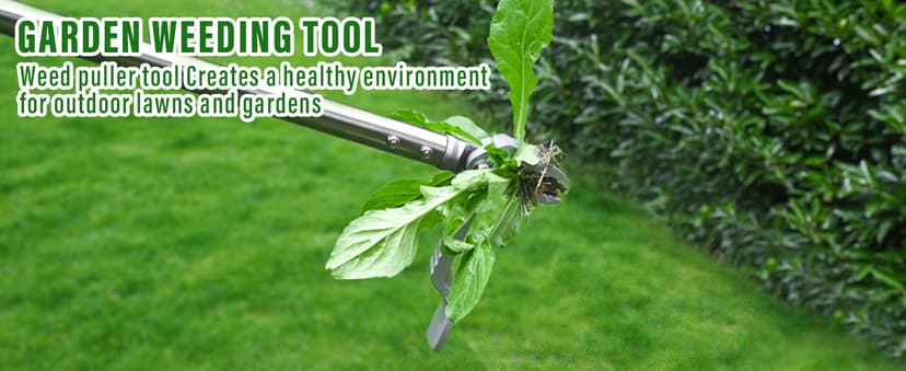 Stand up Weed Puller with 3 Claw Head, 45.6" Long Handle Weed Puller Tool Stand up Heavy Duty, Detachable Weed Remover Tool, No Need Bending Kneeling Weeding Tool for Lawn Yard Garden