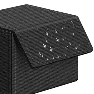 Homthy 4 Pack Card Box - Large Size, Fits 400+ Sleeved Cards, Compatible with Mtg Deck, Premium Leather Card Box for Trading Cards