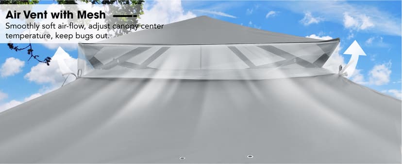 COOSHADE 11x11Ft Easy Pop Up Gazebo Tent Instant Outdoor Canopy Shelter with Mosquito Netting Walls(Khaki)