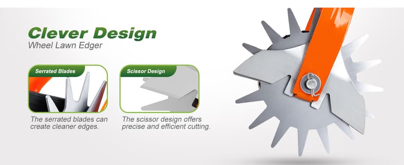 Walensee Wheel Rotary Edger, 69.7 Inch Hand Manual Edger Lawn Tool with Adjustable Stainless Steel Handle, Trimming Grass Weed Edger with Cushion Grip for Garden Sidewalks Driveways and Landscaping