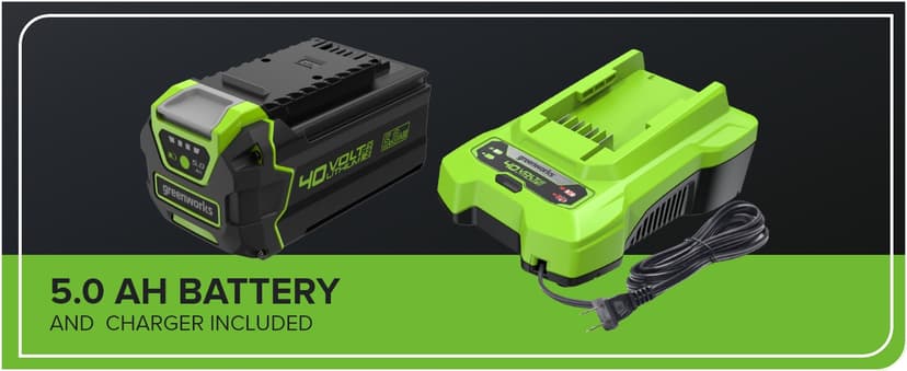 Greenworks 40V (75+ Compatible Tools) 16” Cordless Snow Blower, 5.0Ah Battery and Charger Included, SN40B410