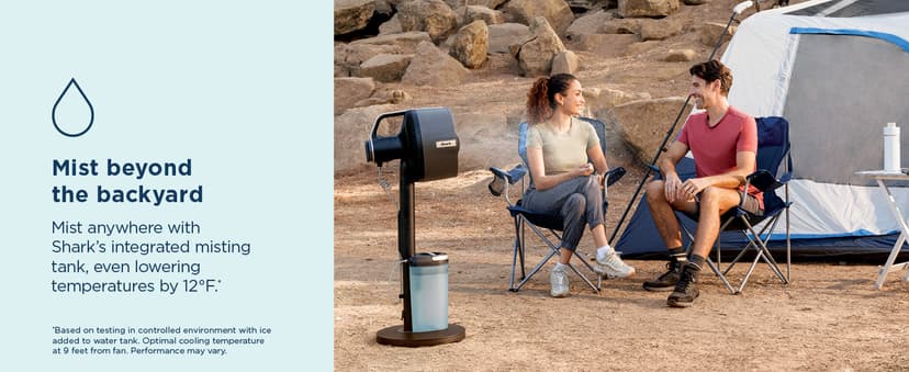 Shark FlexBreeze Pro Mist Fan — Indoor & Outdoor, Integrated Misting, Pedestal to Tabletop, Corded or Cordless, Up to 24-Hr Battery, Oscillating, White, FA302WH (2025 Release)