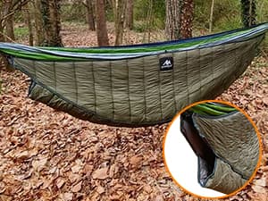 AYAMAYA Single & Double Hammock Underquilt Full Length Big Size Under Quilts for Hammocks, Camping Backpacking Essential, Winter Cold Weather Warm UQ Blanket Bottom Insulation