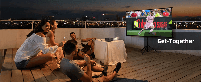 FUDONI Projector with WiFi and Bluetooth 4K Supported, Upgraded Outdoor Movie Projectors Native 1080P FHD 12000L, Video Proyector for Home Theater, Compatible w/HDMI/USB/iOS/Android/Windows/TV Stick