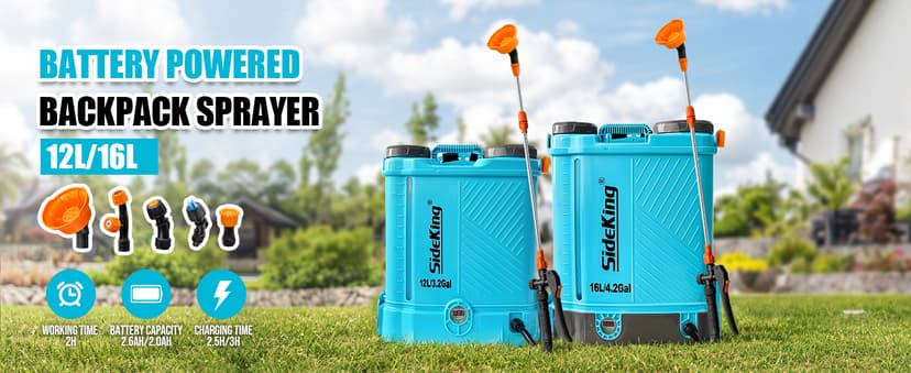 Battery Powered Backpack Sprayer 4 Gallon, 0-100 PSI Adjustable Pressure Sprayer Compatible with Makita 18V Battery, Electric Sprayer with Wand, 5 Nozzles, 2.6Ah Battery&Charger Included