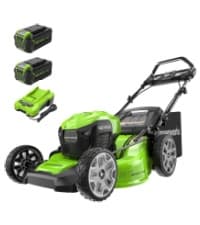 Greenworks 40V 21" Brushless Cordless (Smart Pace / Self-Propelled) Lawn Mower (75+ Compatible Tools), (2) 4.0Ah Batteries and Charger Included