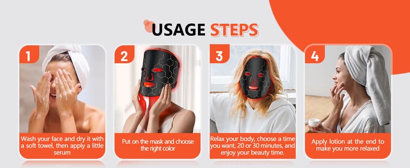 Red Light Therapy Mask for Face, 8 Mode Facial Skin Care Mask, 288 Lamp Red Light Therapy Mask at Home, 660nm&850nm Infrared Light Therapy Mask with Timer Remote Control, Relife