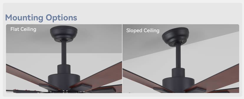 72 inch Large Ceiling Fans with Lights and Remote, Indoor/Outdoor Black Modern Ceiling Fan for Kitchen Living Room Patio, 6 Speed Reversible Quiet DC Motor, 3 CCT, Dual Finish 8 Blades