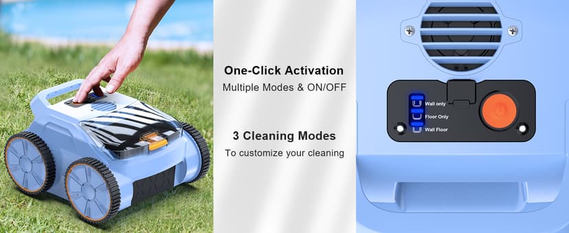 (2025 New) Robotic Pool Vacuum, Robotic Pool Cleaner for Inground Pools, Smart Navigation, Floor/Wall/Waterline Cleaning, 180 Mins Runtime for Pool Up to 2100 Sq.ft