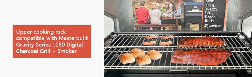 Stainless Steel Warming Rack Compatible with Masterbuilt Gravity Series 1050 Digital Charcoal Grill + Smoker, Foldable Grate Replacement Parts of MB20041220