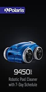 Polaris 8050 Sport Robotic Pool Cleaner, Automatic Vacuum for InGround Pools up to 40ft, Wall Climbing Vac w/ Strong Suction & Easy Access Transparent Lid