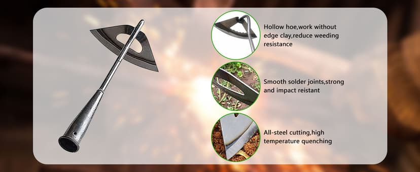 All-Steel Hardened Hollow Hoe,Garden Hoes for Weeding,Hollow Hoe for Gardening,Hoe Garden Tool,Garden Hoe for Backyard Weeding, Loosening, Farm Planting 2