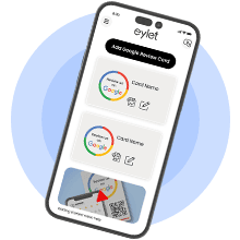 Google review card v3 from eylet | No Subscription, faster NFC Taps and QR code for instant sharing of the Google review link for your business, works with iPhone and Android.