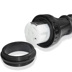 50 Amp 50 Foot RV Extension Cord, 14-50P to SS2-50R Heavy Duty STW Generator Extension Cord for RV Camper and Generator to House, with Locking Connector and Cord Organizer(50 Foot Black&Orange)