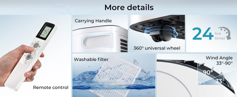 EUHOMY Portable Air Conditioners 12,000 Btu, 4 in 1 Portable Cooling AC with Heat, Dehumidifier, Fan Modes, Quiet Stand-up AC with 46dB Low Noise & Sleep Mode for Bedrooms, room up to 550 Sq.Ft