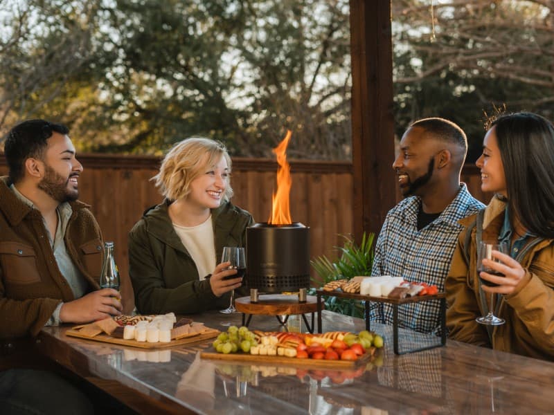 Solo Stove Mesa XL, 7 Inch Tabletop Fire Pit with Stand - Smokeless, Stainless Steel Fire Pit for Camping, Outdoor & Patio- Wood Burning or Pellet Fueled Portable Bonfire, 2.3lbs, Mulberry