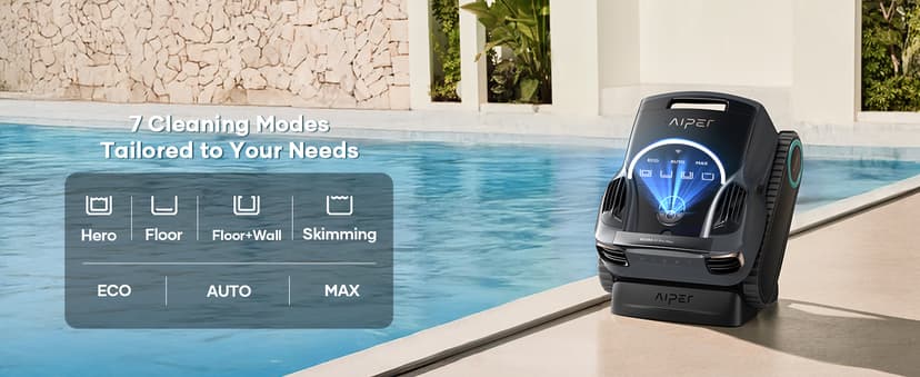 Aiper Scuba X1 Pro Max All-in-One Pool Cleaning Robot with Caddy, Pool Mapping, Adaptive Path, 8500 GPH Power, Double Filtration, Smart Surface Parking, Pool Vacuum for All Inground Pools