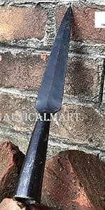 NauticalMart Hand-Forged Viking Saga Iron Spear Point Viking Accessories Medieval Steel Spearpoint Made From Carbon Steel Reenactment, Long Spear SCA LARP Knight (Silver)