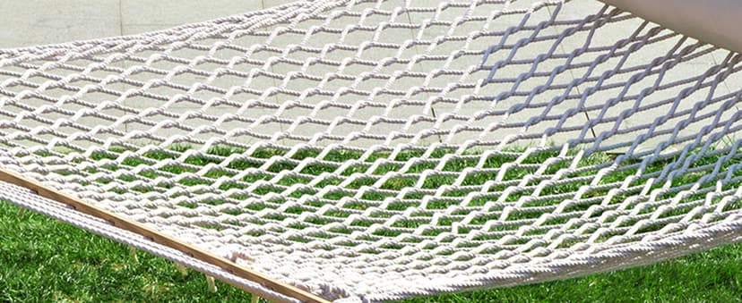 PNAEUT Double Rope Hammock with Stand Included, 12ft Heavy Duty Stand, 2 Person Traditional Cotton Rope Hammocks with Pillow for Outside Porch Patio Backyard Outdoor, Max 475lbs Capacity (Burlywood)