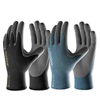 COOLJOB Gardening Gloves for Men, 2 Pairs Breathable Rubber Coated for Garden Weeding Landscaping, Outside Work for Lawn Yard, Men's Medium Size, Black & Red