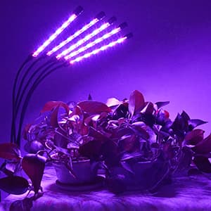 KEELIXIN Grow Lights for Indoor Plants,5 Heads Red Blue White Full Spectrum Plant Light with 15-60" Adjustable Tripod Stand, Indoor Grow Lamp with Remote Control and Auto On/Off Timer Function