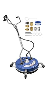 Pressure Washer Surface Cleaner 20'', 4500PSI Power Washer Surface Cleaner Attachment with Wheels, Pressure Washer Accessory for Driveway Sidewalk Curb Deck Patio Cleaning, 3/8'' Quick-Connect