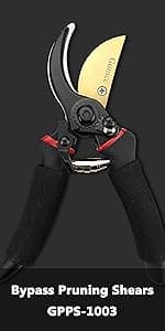 gonicc 8" Professional Sharp Bypass Pruning Shears (GPPS-1002), Tree Trimmers Secateurs,Hand Pruner, Garden Shears,Clippers For The Garden, Bonsai Scissors, Loppers